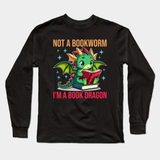 Cute Book Dragon Long Sleeve T-Shirt